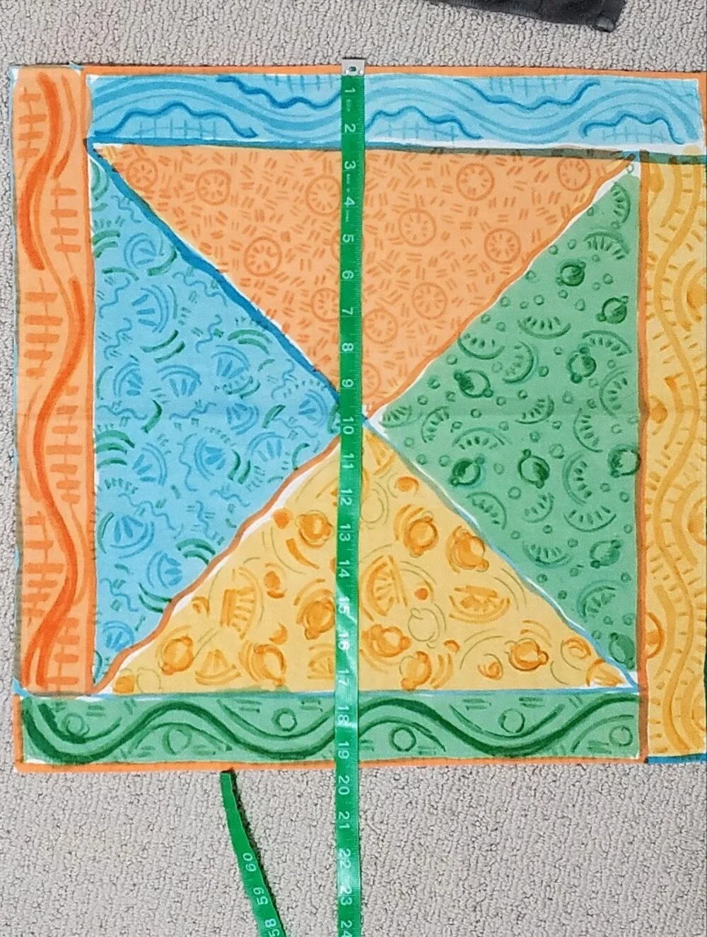 Pier 1 Imports Set Of 10 Vibrant Citrus Fruit Colorblock Mix Pattern Napkins EUC